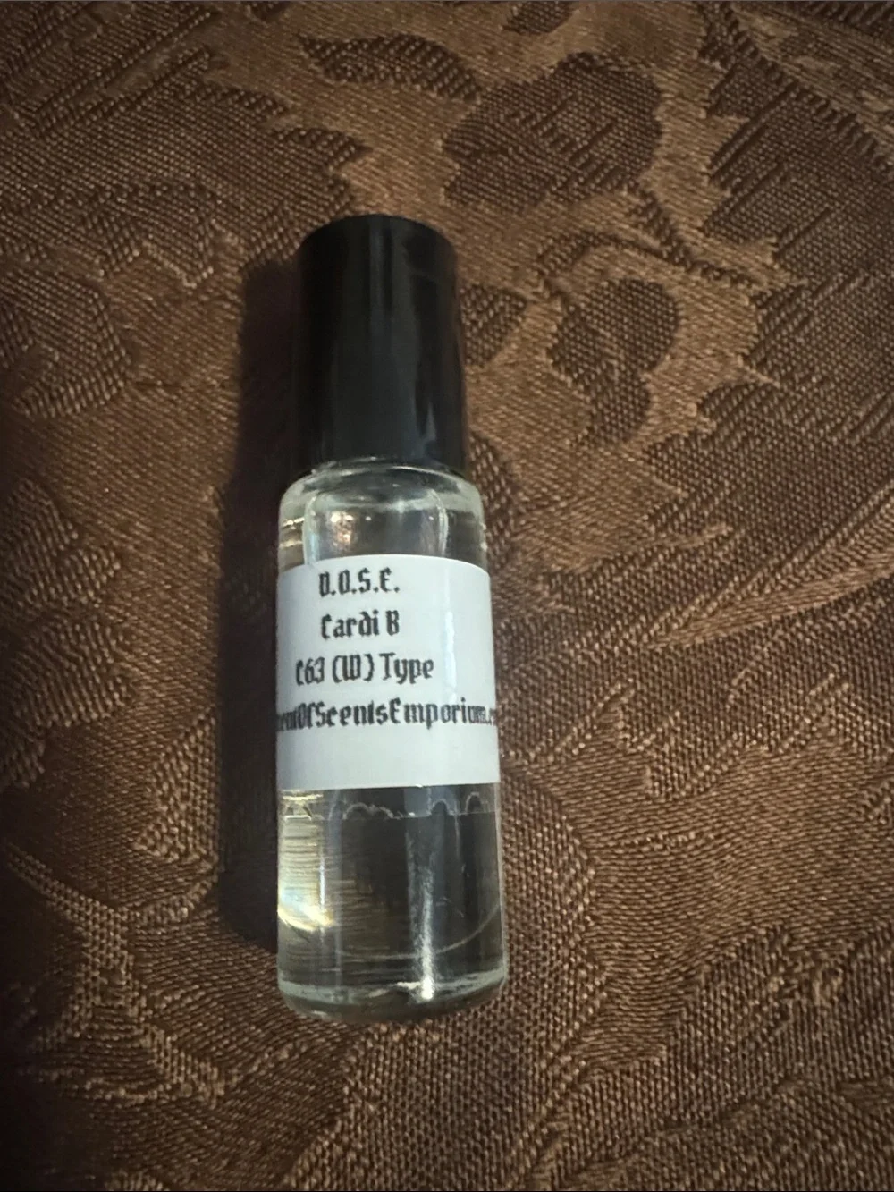 Ladies 3.7 ml Dram Tester Fragrance Trio Clear Glass Rollerball With Black Caps